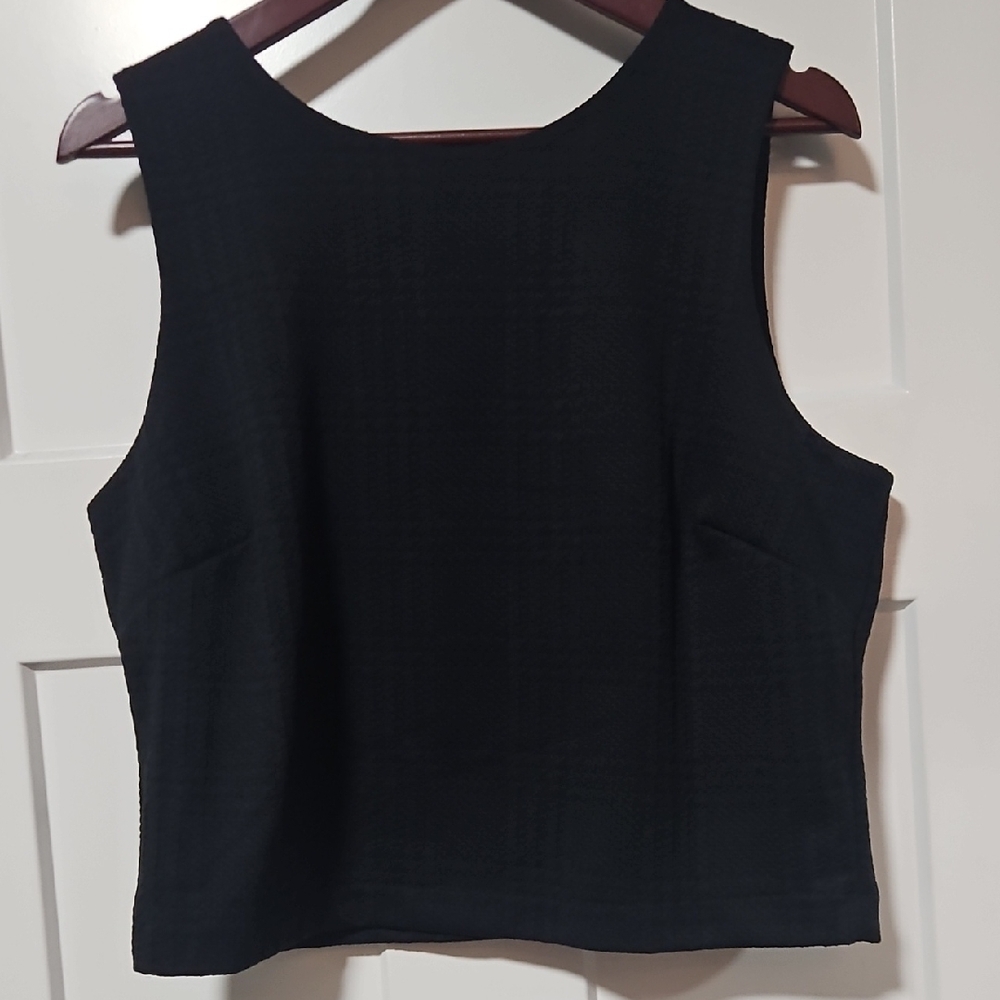 Banana Republic Black Textured Sleeveless Shell Top Women's Large